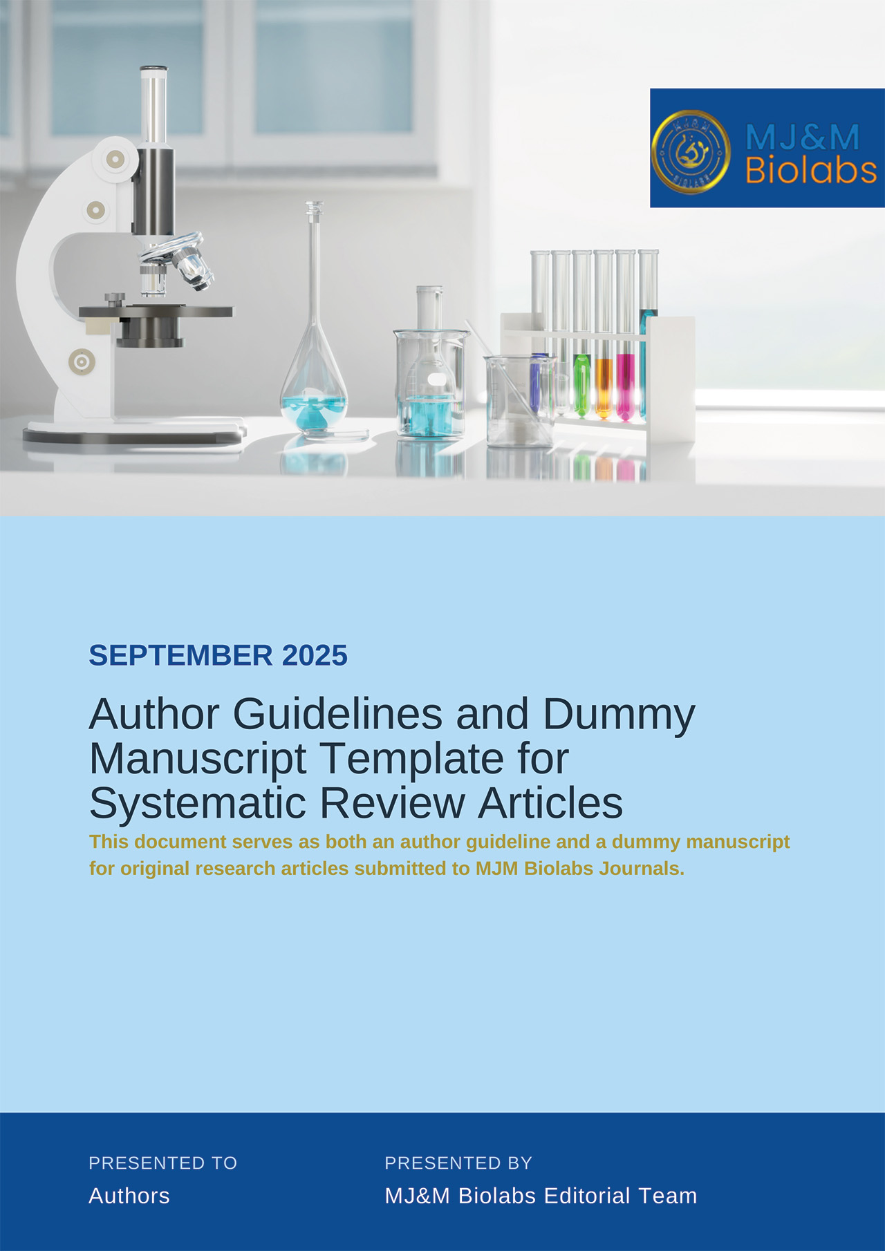 Author Guidelines and Dummy Manuscript Template for Systematic Review Articles